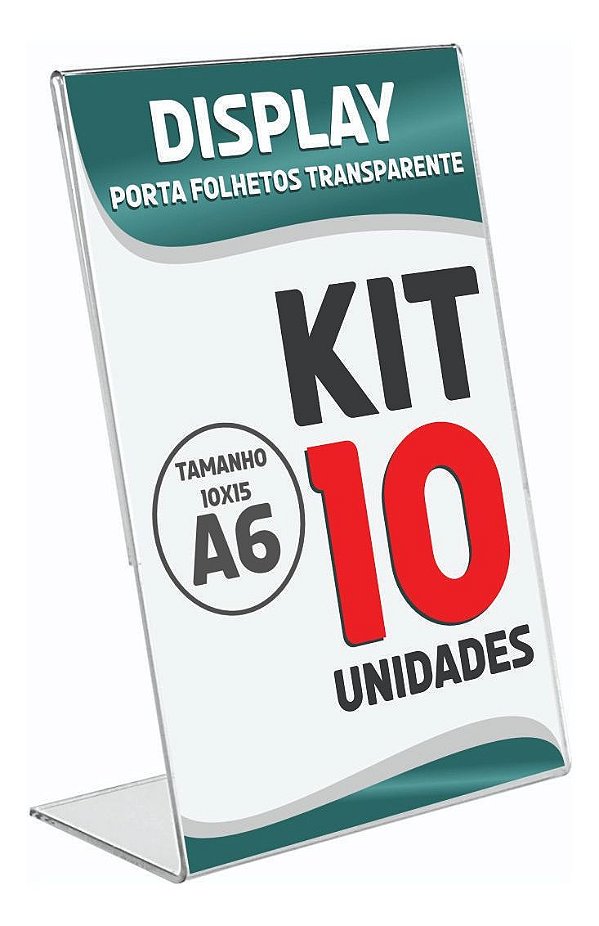 10 Displays L Expositor 10x15 Acrílico Cardápio Pix Qr Code