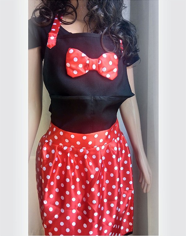 Avental da Minnie bolso duplo