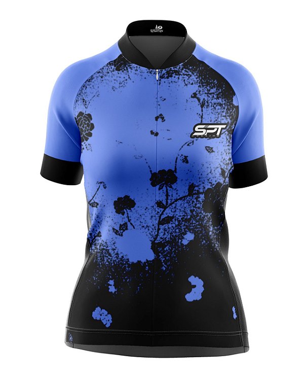 Camisa de Ciclismo Manga Curta Feminina Proteção Solar FPU 50+ Marca SPT - 05 - Azul