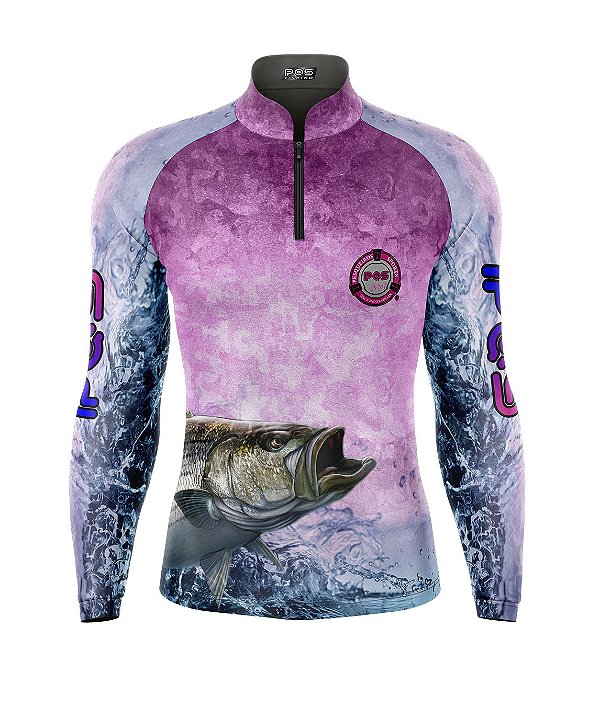 Camisa de Pesca Gola com Zíper 2019 Ref. 13 Estampa Peixe de Água Doce