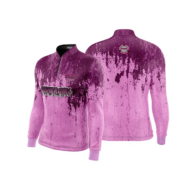 Camisa de Pesca Gola com Zíper 2019 Ref. 14 Estampa Fisher Girl