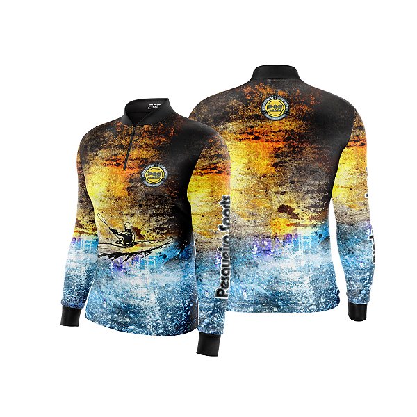 Camisa de Pesca Gola com Zíper 2019 Ref. 15 Estampa Truta