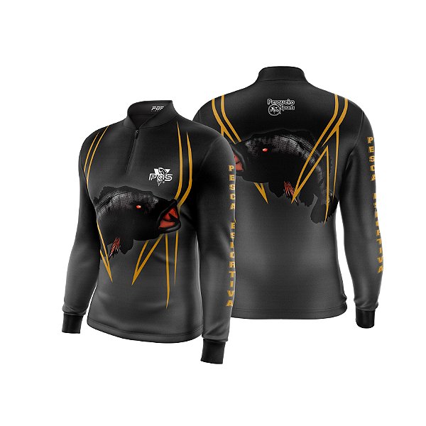 Camisa de Pesca Gola com Zíper 2019 Ref. 22 Estampa Peixe de Água Doce