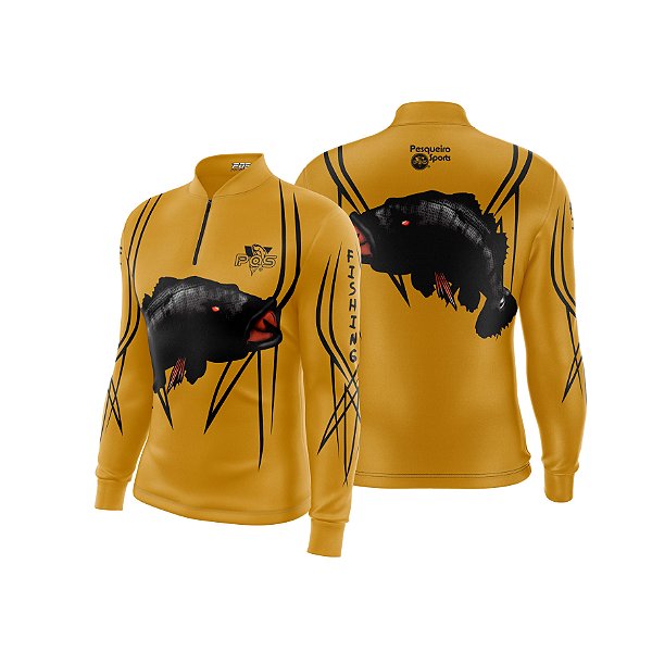Camisa de Pesca Gola com Zíper 2019 Ref. 23 Estampa Peixe de Água Doce