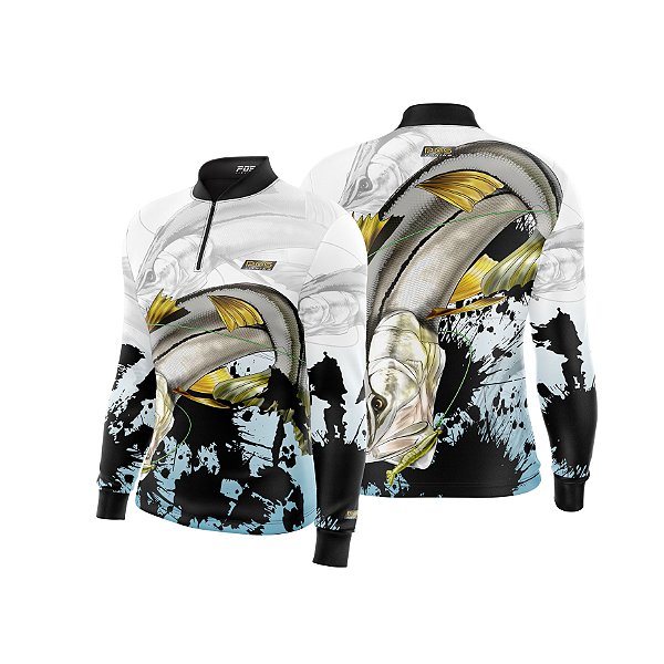 Camisa de Pesca Gola com Zíper 2019 Ref. 46 Peixe Robalo de Água Salgada