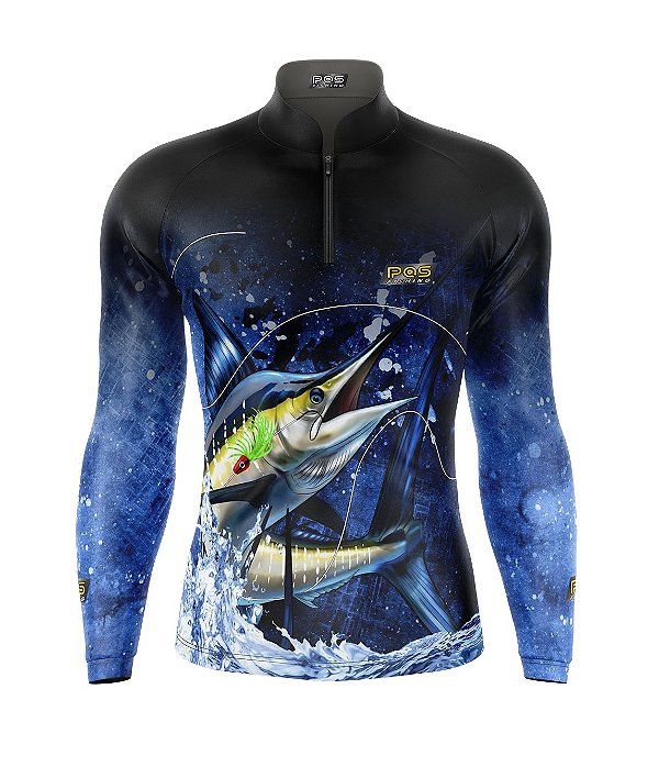 Camisa de Pesca Gola com Zíper 2019 Ref. 47 Peixe Marlin de Água Salgada