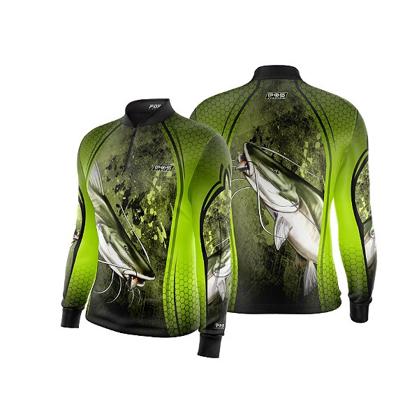Camisa de Pesca Gola com Zíper 2019 Ref. 49 Peixe Piraíba de Água Doce