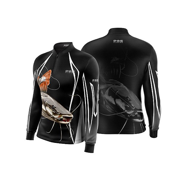 Camisa de Pesca Gola com Zíper 2019 Ref. 50 Peixe Pirarara de Água Doce