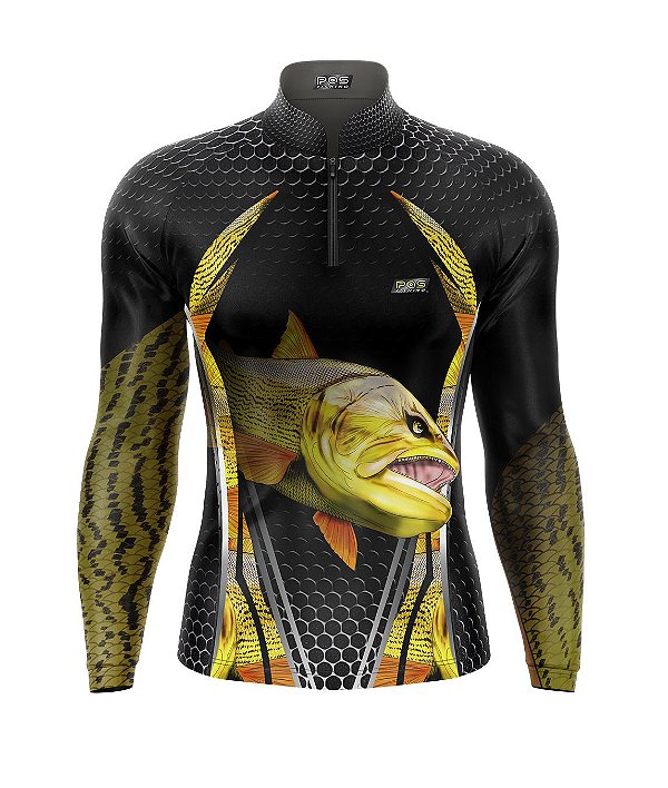 Camisa de Pesca Gola com Zíper 2019 Ref. 53 Peixe Dourado de Água Doce