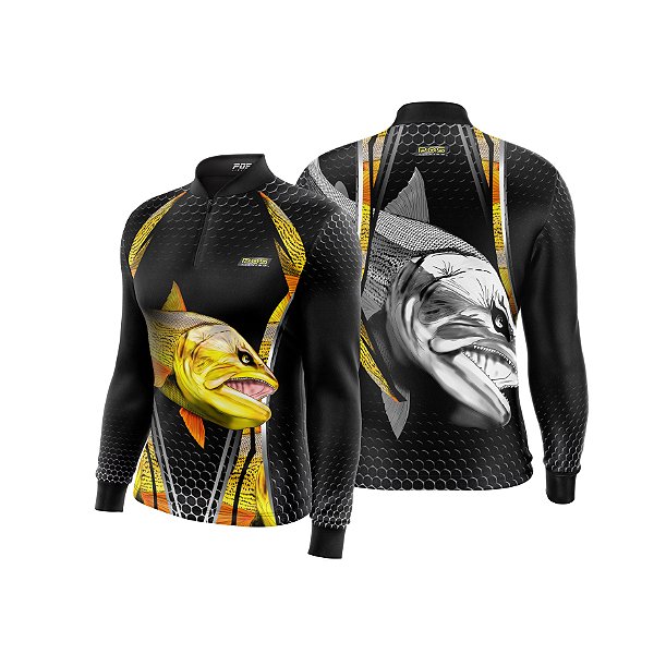 Camisa de Pesca Gola com Zíper 2019 Ref. 53 Peixe Dourado de Água Doce