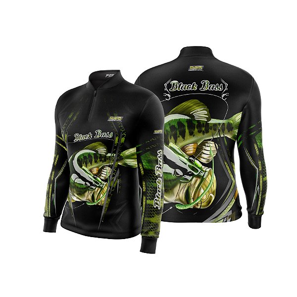 Camisa de Pesca Gola com Zíper 2019 Ref. 55  Peixe Black Bass de Água Doce