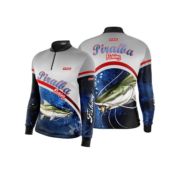 Camisa de Pesca Gola com Zíper 2019 Ref. 56  Peixe Piraíba de Água Doce