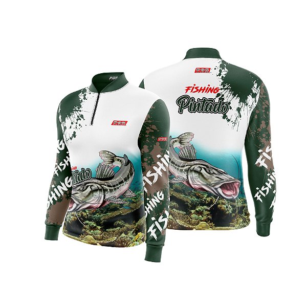 Camisa de Pesca Gola com Zíper 2019 Ref. 57 Peixe Pintado de Água Doce