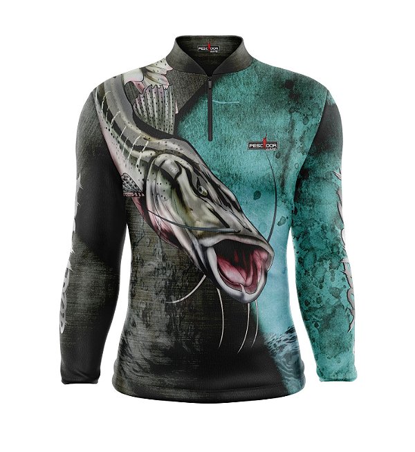 Camisa de Pesca Manga Longa Proteção Solar FPU 50+ Marca Pescador Fishing Coleção II Ref. 05 Peixe Pintado