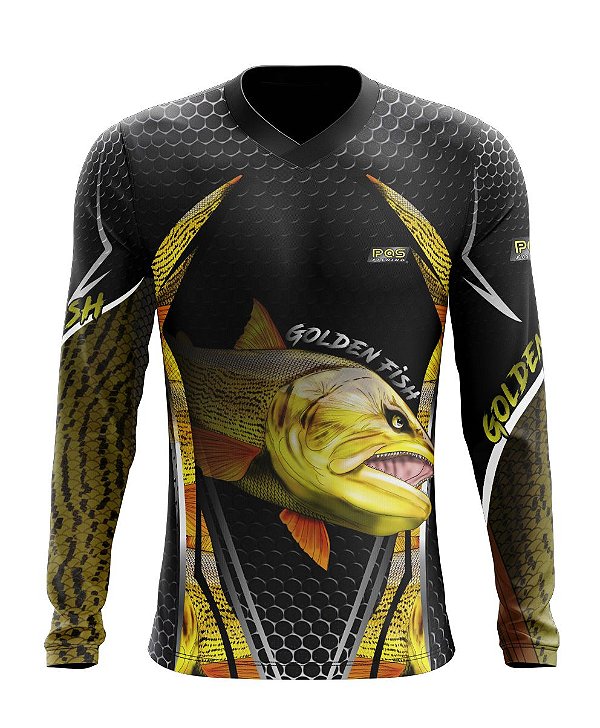 Camisa de Pesca Gola V Ref. 03 Peixe Dourado de Água Doce