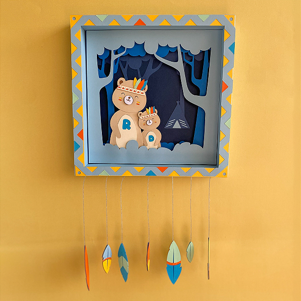 Quadro ursinhos na floresta