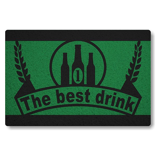 Tapete Capacho The Best Drink - Verde Bandeira