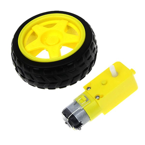 Motor DC 3-6V com Caixa de Redução + Roda
