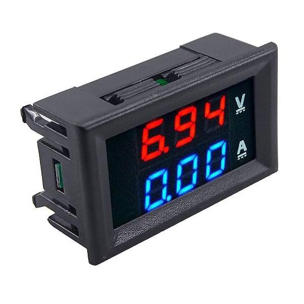 Voltímetro e Amperímetro Digital 100V DC 10A