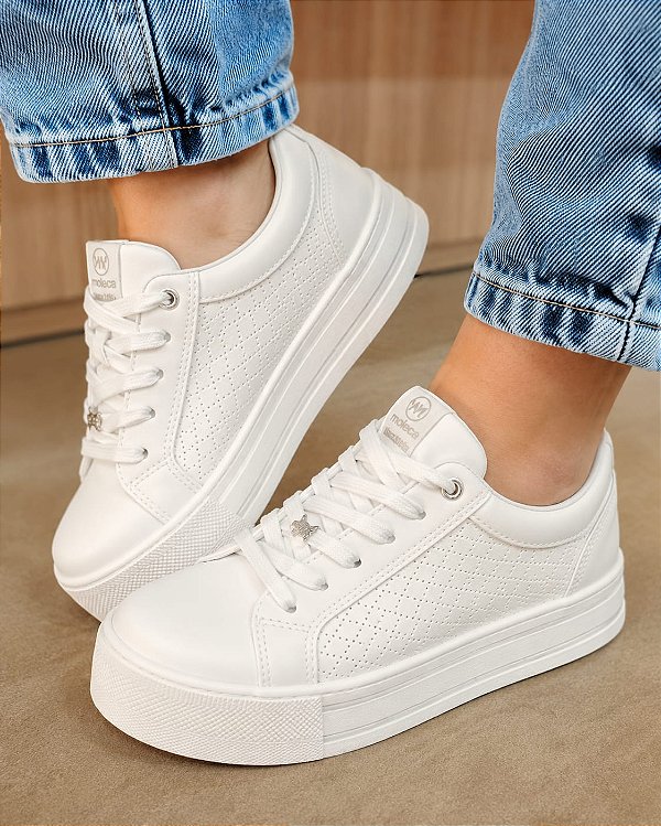 Tênis Casual Via Marte Branquinho Ideal dia a dia Super Conforto