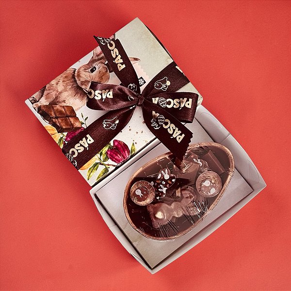 Negro Doce Caixa Meio OVO Figuras de Páscoa 180 gr