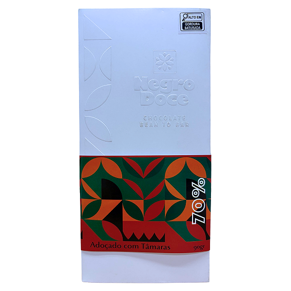 Negro Doce | 70% Adoçado com Tâmaras - 90gr