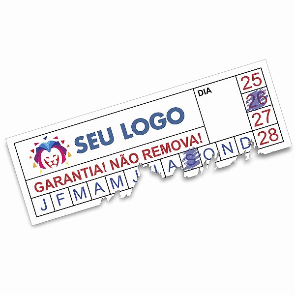 Lacre Casca De Ovo Destrutível Selo De Garantia 6x1,5 cm Personalizado