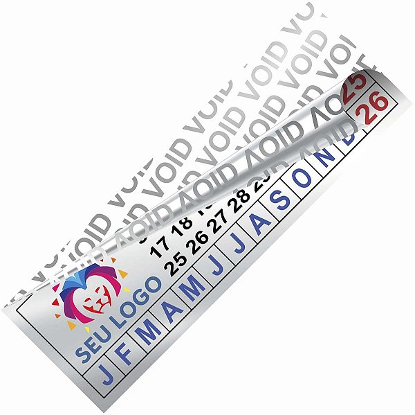 Lacre Etiqueta Void Prata 5,5x2 cm Personalizado Selo Adesivo de Garantia