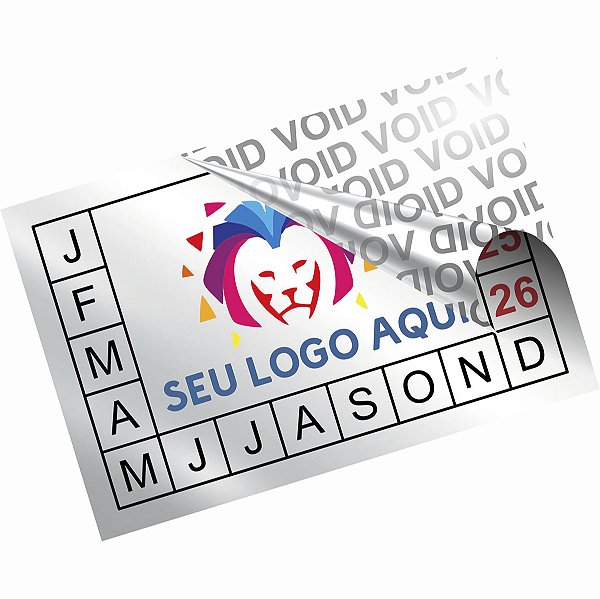 Lacre Etiqueta Void Prata 3,5x2,5 cm Personalizado Selo Adesivo de Garantia