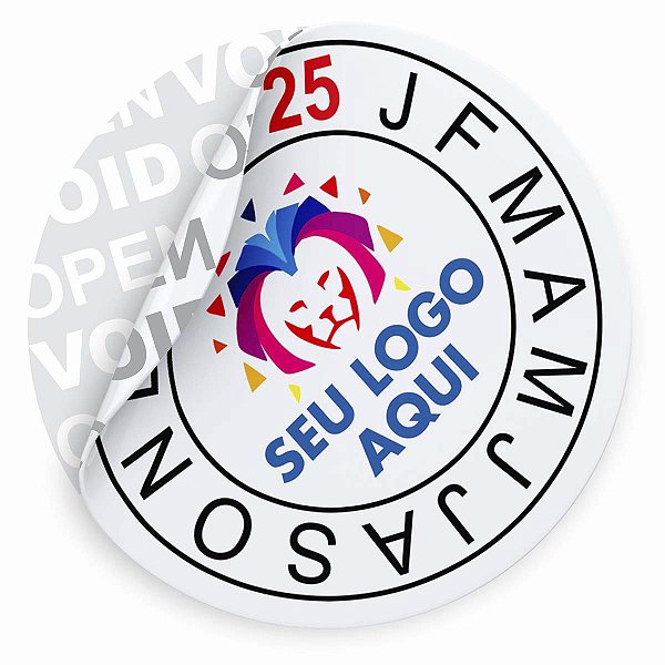 Lacre Etiqueta Void Branco 1,5x1,5 cm Redondo Personalizado Selo Adesivo de Garantia
