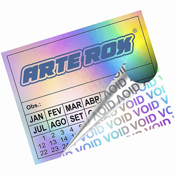 Lacre Etiqueta Void Holográfico 2,5x2 cm Personalizado Selo Adesivo de Garantia
