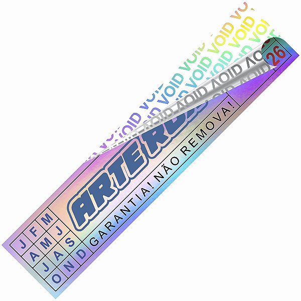 Lacre Etiqueta Void Holográfico 4,5x1 cm Personalizado Selo Adesivo de Garantia