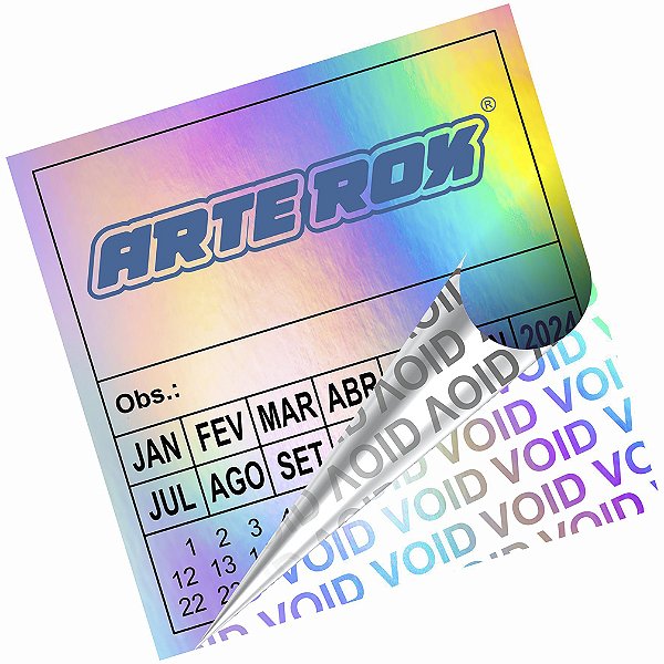 Lacre Etiqueta Void Holográfico 6x6 cm Personalizado Selo Adesivo de Garantia