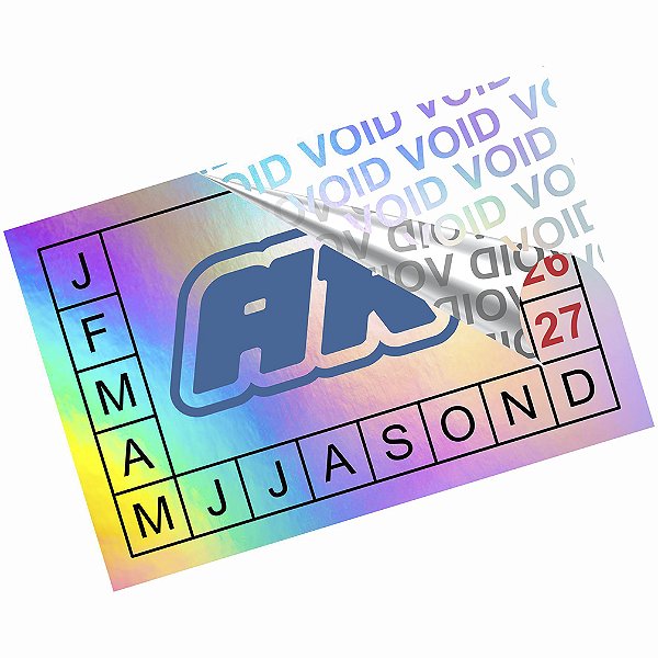 Lacre Etiqueta Void Holográfico 6,5x5 cm Personalizado Selo Adesivo de Garantia