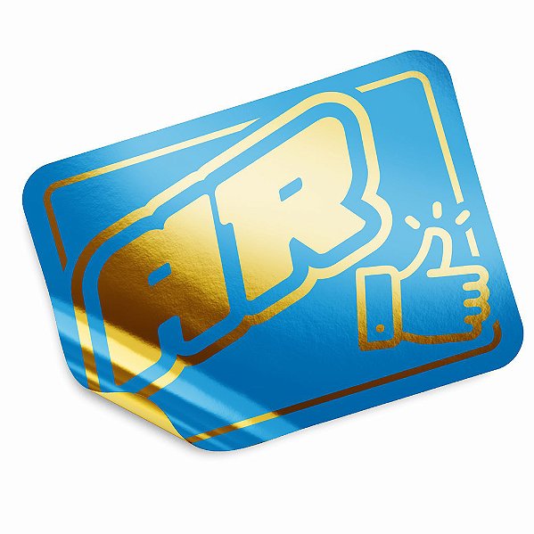 Adesivo Metalizado Dourado 3x2 cm Personalizado