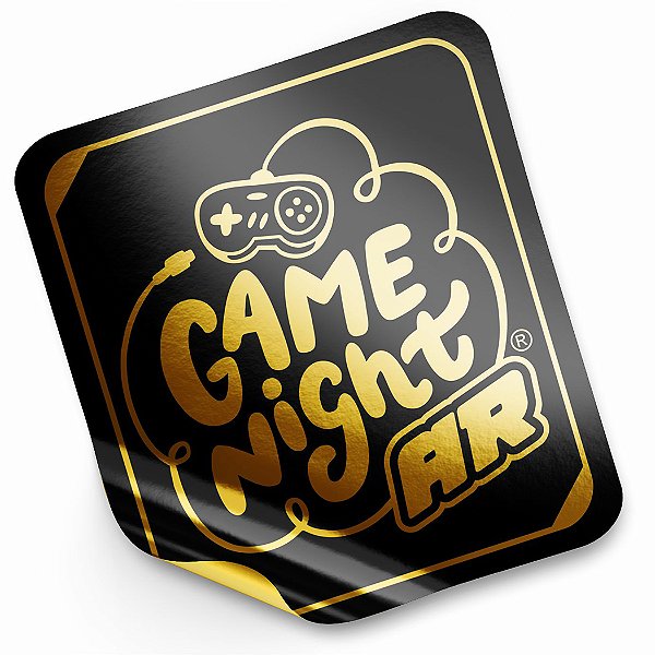 Adesivo Metalizado Dourado 9x8 cm Personalizado