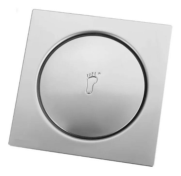 Ralo Click Inteligente Bestfer em Aço Inox Quadrado Para Banheiro