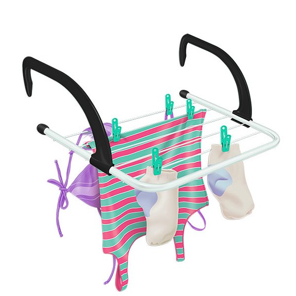 Varal Secalux Portátil Apartamento para Janelas Portas Box 151040
