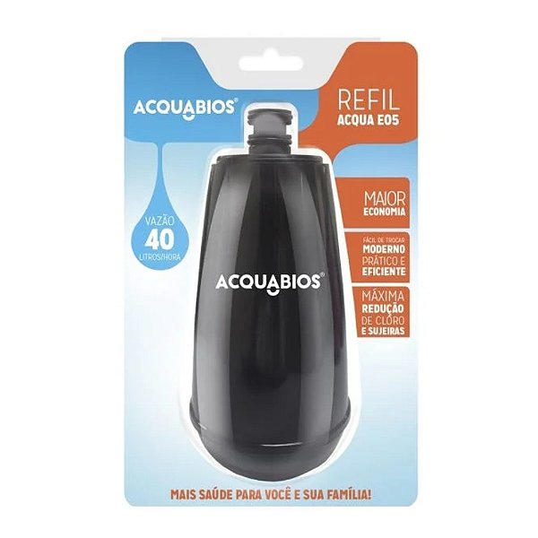 Refil para Filtro e Torneira Bica Movel Acqua E05 Acquabios Preto