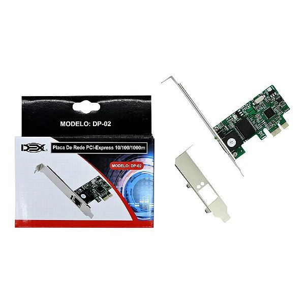 Placa de Rede PCI-Express 10/100/1000 Gigabit Mbs RJ45 Dex DP-02