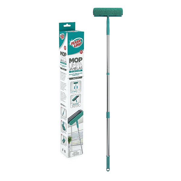 Mop Limpa Janelas com Cabo Extensível Rodinho Flash Limp MOP6071