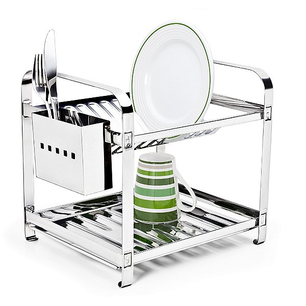 Escorredor de Louças 12 Pratos com Porta Talher Mak Inox 0304PTA