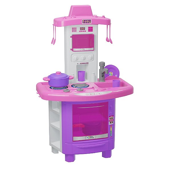 Cozinha Completa Kit Fogão Infantil Sai Agua Pais e Filhos 790347