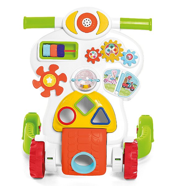 Bebe Piloto Andador Infantil Educativo 2x1 Tateti Calesita 889 Branco