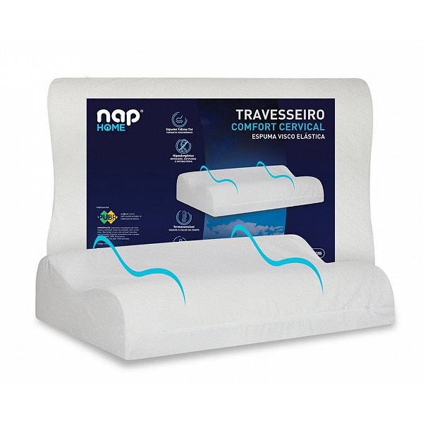 Travesseiro Comfort Cervical Espuma Viscoletastica Ortopédico Nap TRCC