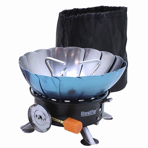 Fogareiro Portatil Para Brisa Fogão a Gas para Camping Bestfer BFH3008