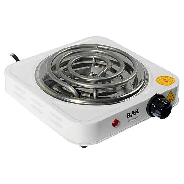 Fogareiro Eletrico 110v Cooktop 1 Boca 1000w BAK AD-C101-110 Branco