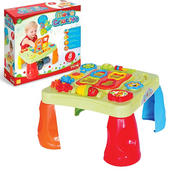 Mesa Criativa Mesinha Didática Infantil Bebê com Som Maral 4002 Verde