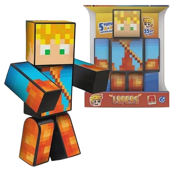 Boneco Lopers 35cm Youtuber Articulado Gamer Skin 3.03.1224