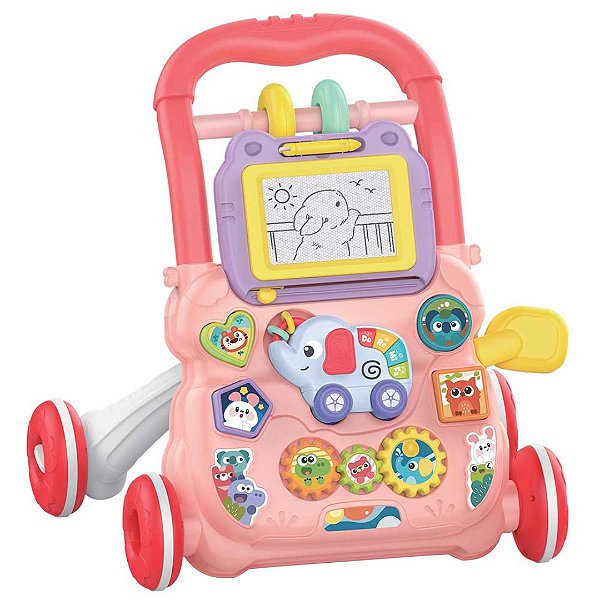 Andador Infantil Musical Didático Educativo Bebê DM Toys DMB6751 Rosa